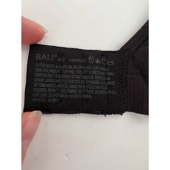 Bali Women's Comfort Revolution Wireless Bra Adjustable Straps Black Size 40C - Picture 9 of 10